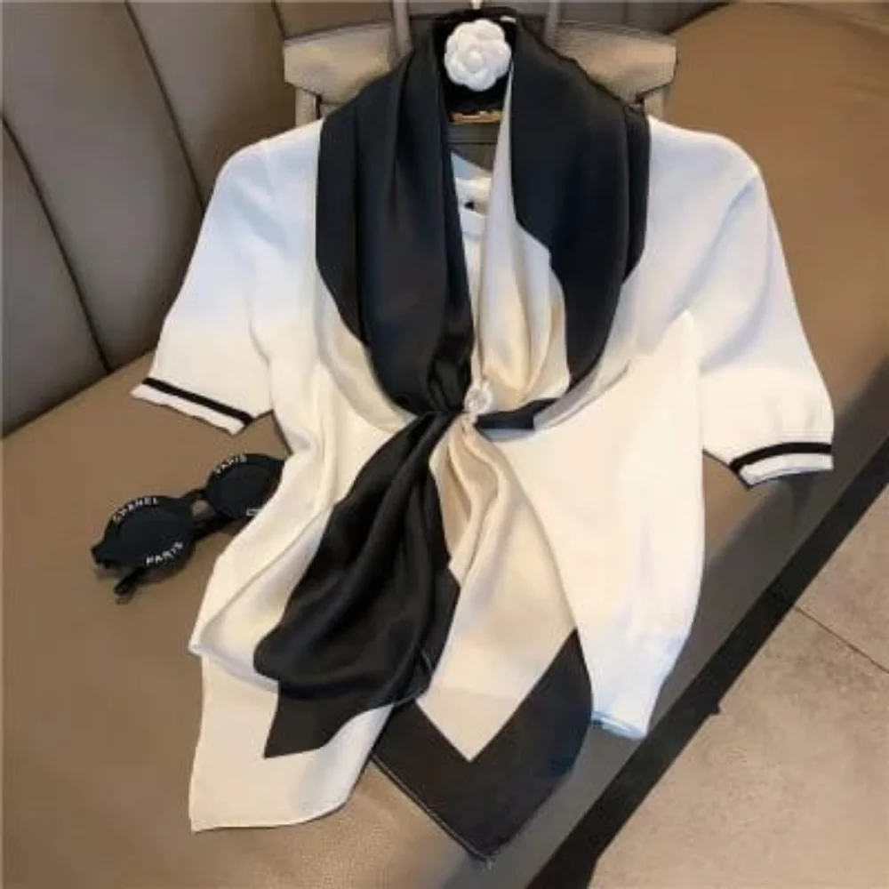 Miss Ruby - Black and cream Square Scarf